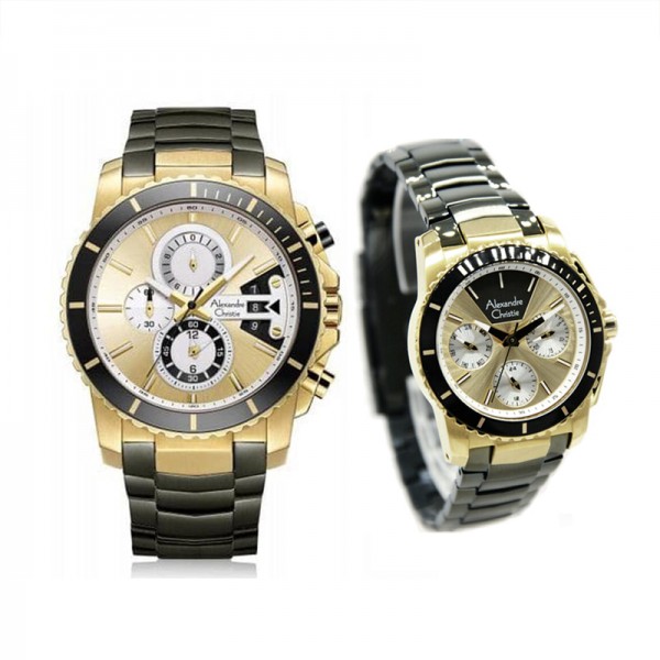 Alexandre Christie AC 6455 Gold Gun Couple